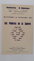Affiche pour l'exposition <strong><em>Les peintres de la galerie</em></strong> , à la Galerie S Djellal (l'Isle-Sur-La-Sorgue) , du 26 octobre au 30 novembre 1984.